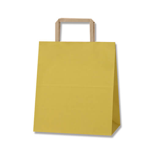 手提げ紙袋（からし・平紐・幅220×マチ130×高さ255mm）