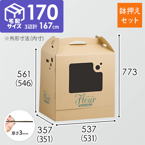 フラワー発送 BOX（鉢押えセット・531×351×546mm）【宅配170サイズ】