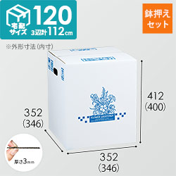 フラワー発送 BOX（鉢押えセット・346×346×400mm）【宅配120サイズ】