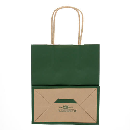 手提げ紙袋（緑・丸紐・幅210×マチ120×高さ250mm）