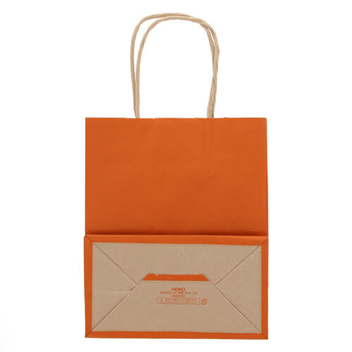 手提げ紙袋（オレンジ・丸紐・幅210×マチ120×高さ250mm）