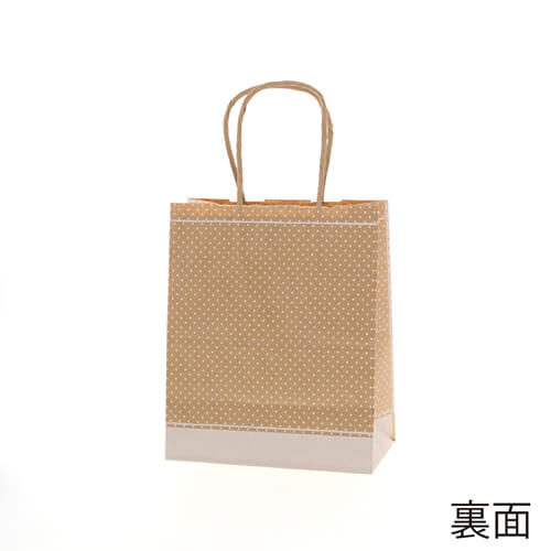 手提げ紙袋（ピンドット　白・丸紐・幅210×マチ120×高さ250mm）