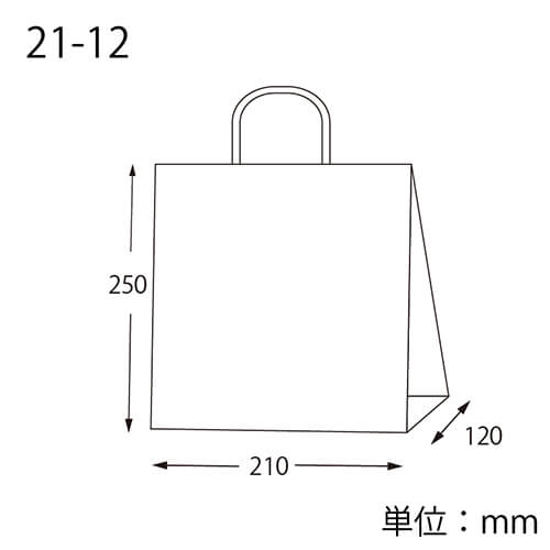 手提げ紙袋（リバーシブル・丸紐・幅210×マチ120×高さ250mm）