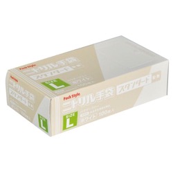 ニトリルゴム手袋 L 白・粉無 スタンダード パックスタイル