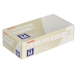 ニトリルゴム手袋 M 白・粉無 スタンダード パックスタイル