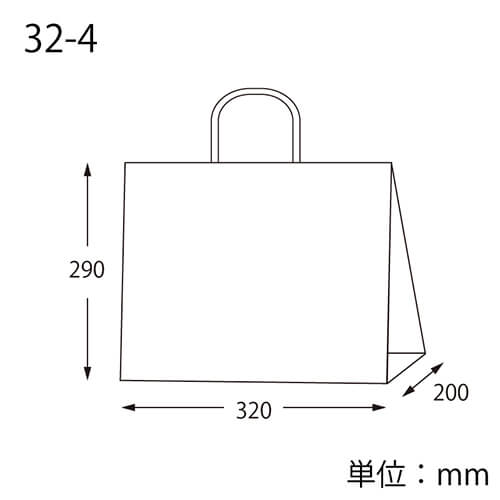 手提げ紙袋（ブラウン・丸紐・幅320×マチ200×高さ290mm）
