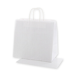 手提げ紙袋（白（底板あり）・丸紐・幅340×マチ220×高さ320mm）