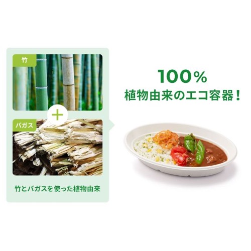 パックスタイル バガス容器 ABカレー C-1 ラミ 本体