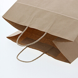 手提げ紙袋（茶（底板あり）・丸紐・幅340×マチ220×高さ320mm）