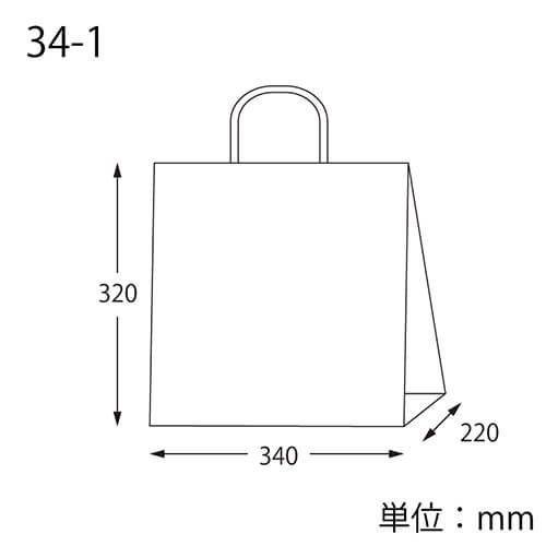 手提げ紙袋（パームクリーム・丸紐・幅340×マチ220×高さ320mm）