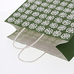 手提げ紙袋（和風 緑・丸紐・幅300×マチ150×高さ300mm）