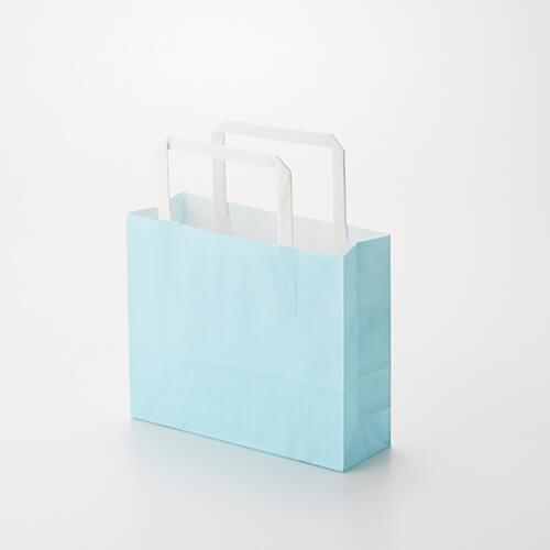 手提げ紙袋（青・平紐・幅180×マチ60×高さ165mm）