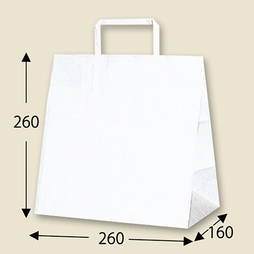 手提げ紙袋（白（片艶）・平紐・幅260×マチ160×高さ260mm）