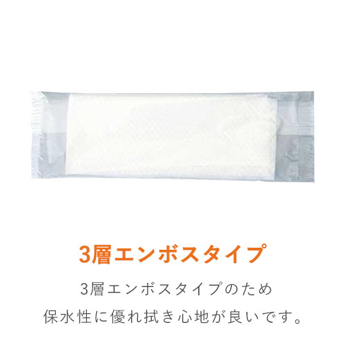 紙おしぼり 中判 平型 白 181×240mm パックスタイル