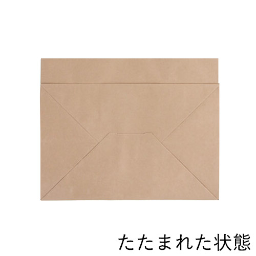 手提げ紙袋（茶・平紐・幅300×マチ220×高さ270mm）