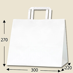 手提げ紙袋（白（片艶）・平紐・幅300×マチ220×高さ270mm）