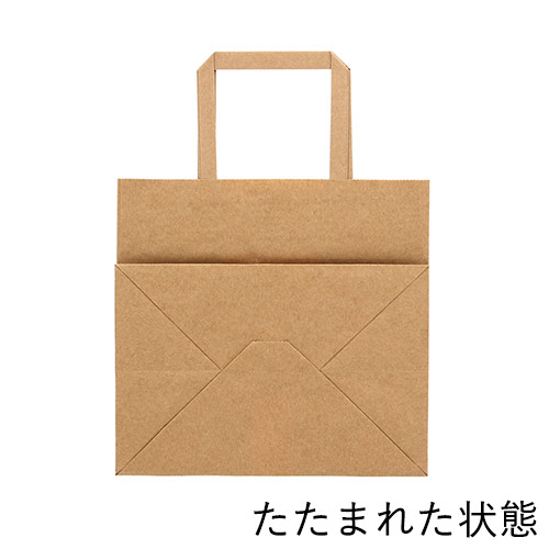 【特別価格】手提げ紙袋（茶・平紐・幅220×マチ150×高さ210mm）