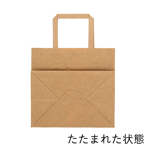 手提げ紙袋（茶・平紐・幅220×マチ150×高さ210mm）