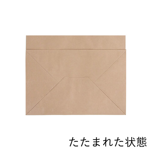 手提げ紙袋（茶・平紐・幅280×マチ180×高さ220mm）