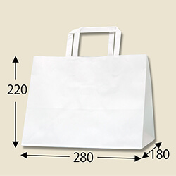 手提げ紙袋（白（片艶）・平紐・幅280×マチ180×高さ220mm）