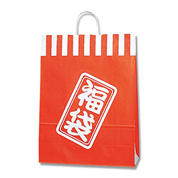 手提げ紙袋（福袋 紅白・丸紐・幅380×マチ150×高さ500mm）