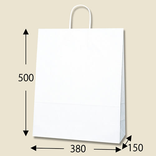 手提げ紙袋（白（片艶）・丸紐・幅380×マチ150×高さ500mm）
