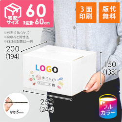 【食べチョク ロゴ印刷】【フルカラー・3面】宅配60サイズ 佐川エクスプレスBOX（白・Sサイズ）