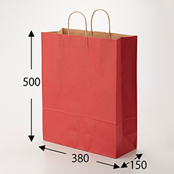 手提げ紙袋（赤・丸紐・幅380×マチ150×高さ500mm）