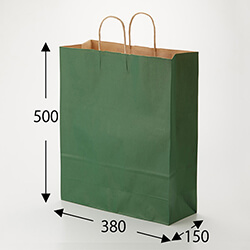 手提げ紙袋（グリーン・丸紐・幅380×マチ150×高さ500mm）