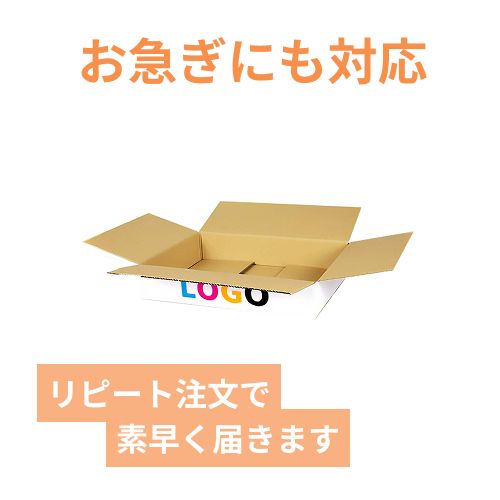 【ロゴ印刷・フルカラー・3面】宅配120サイズ  ダンボール箱（白・薄型）洋服用