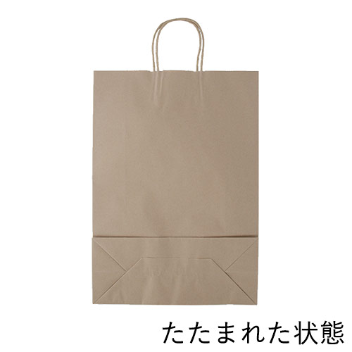 手提げ紙袋（茶・丸紐・幅340×マチ140×高さ480mm）