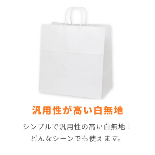 手提げ紙袋（白・丸紐・幅380×マチ250×高さ395mm）
