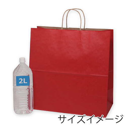 【廃番商品】手提げ紙袋（赤・丸紐・幅450×マチ220×高さ455mm）