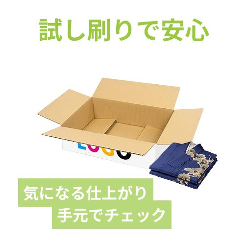 【ロゴ印刷・フルカラー・3面】白色 宅配120サイズ・ダンボール箱（和服用）