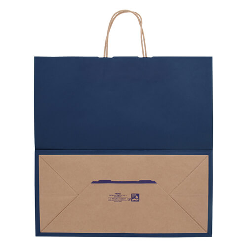 【廃番商品】手提げ紙袋（ネイビー・丸紐・幅450×マチ220×高さ455mm）