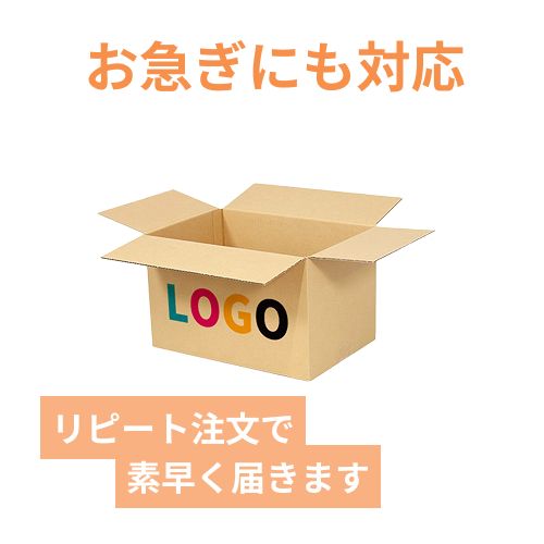 【ロゴ印刷・フルカラー・3面】宅配100サイズ 衣類、服飾雑貨向けダンボール箱（368×245×230mm）3mm B/F C120×C120