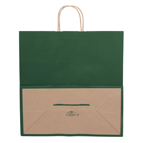 手提げ紙袋（グリーン・丸紐・幅450×マチ220×高さ455mm）