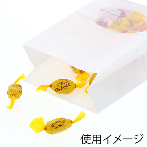 角底袋（窓付き・白・幅120×マチ65×高175mm)