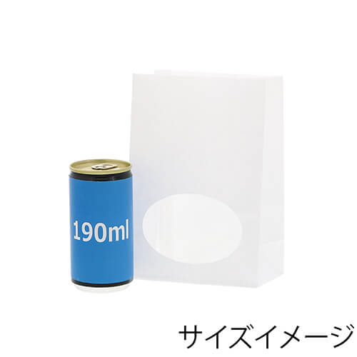 角底袋（窓付き・白・幅120×マチ65×高175mm)