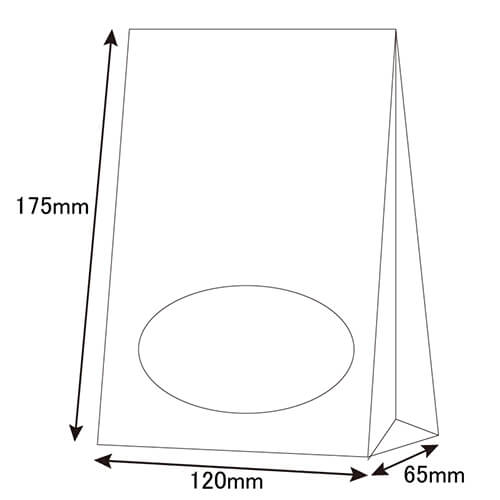 角底袋（茶・窓付き・エンボス・幅120×マチ65×高175mm)