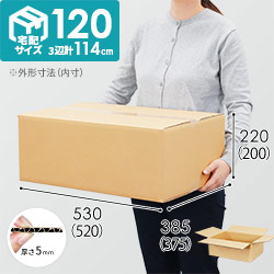 【宅配120サイズ】ダンボール箱(520×375×200mm)