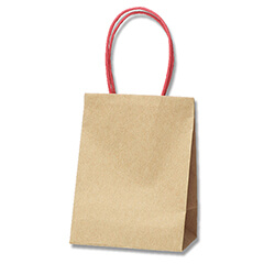 手提げ紙袋（茶・口折丸紐・幅90×マチ60×高さ120mm）