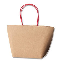 手提げ紙袋（茶　亀甲袋・口折丸紐・幅90×マチ60×高さ100mm）