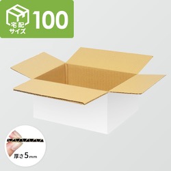 【宅配100サイズ】ダンボール箱（350×350×150mm）5mm A/F 白C5×C5