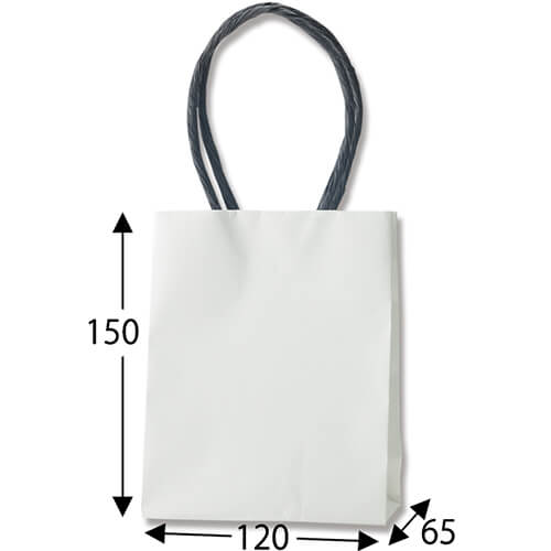 手提げ紙袋（白・口折丸紐・幅120×マチ65×高さ150mm）