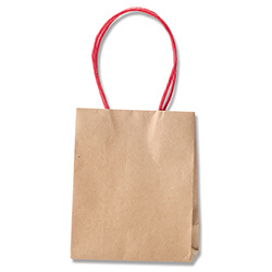 手提げ紙袋（茶・口折丸紐・幅120×マチ65×高さ150mm）