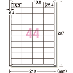 3M エーワン ラベルシール［プリンター兼用］ 強粘着タイプ A4 44面 25.4×48.3mm （18枚入） 78244