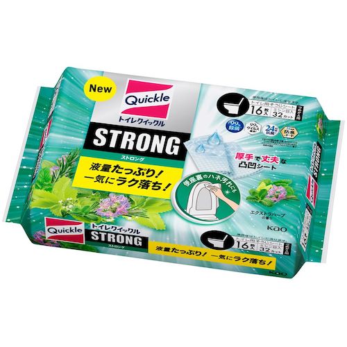 Kao トイレクイックル ストロング エクストラハーブの香り つめかえ用 16枚
