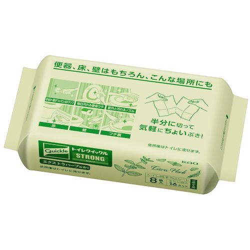 Kao トイレクイックル ストロング エクストラハーブの香り つめかえ用 16枚