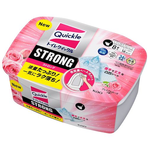 Kao トイレクイックル ストロング プレミアムローズの香り 容器入 8枚